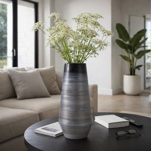 RIDERROSE GRAY GLASS VASE 15 (IN) 11