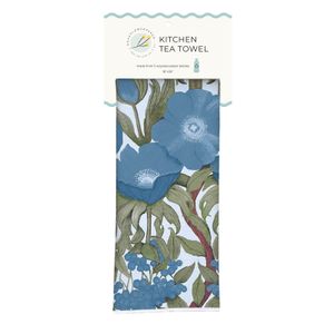 Icelandic Poppies Blue Eco Kitchen Tea Towel 5