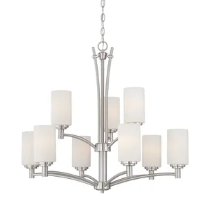 Pittman 31'' Wide 9-Light Chandelier - Brushed Nickel 1