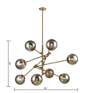 Accelerated Returns 34'' Wide 8-Light Chandelier - Aged Brass 2