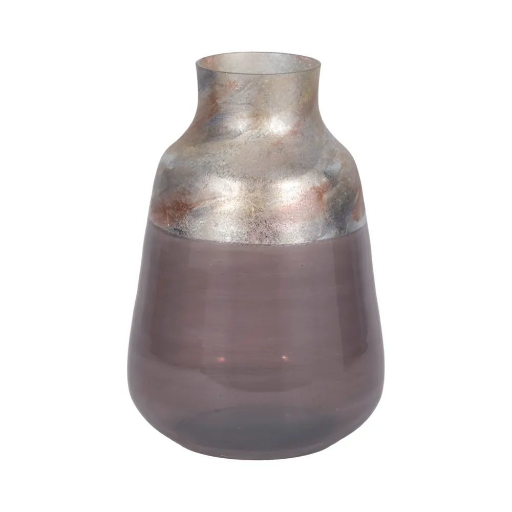 ORIONPARK GRAY GLASS VASE 12 (IN)