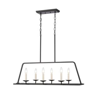 Ellisville 34'' Wide 6-Light Chandelier - Matte Black 6