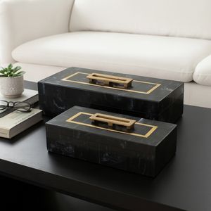 FARGOHAM SET OF 2 BLACK BOXES 5 (IN) 12