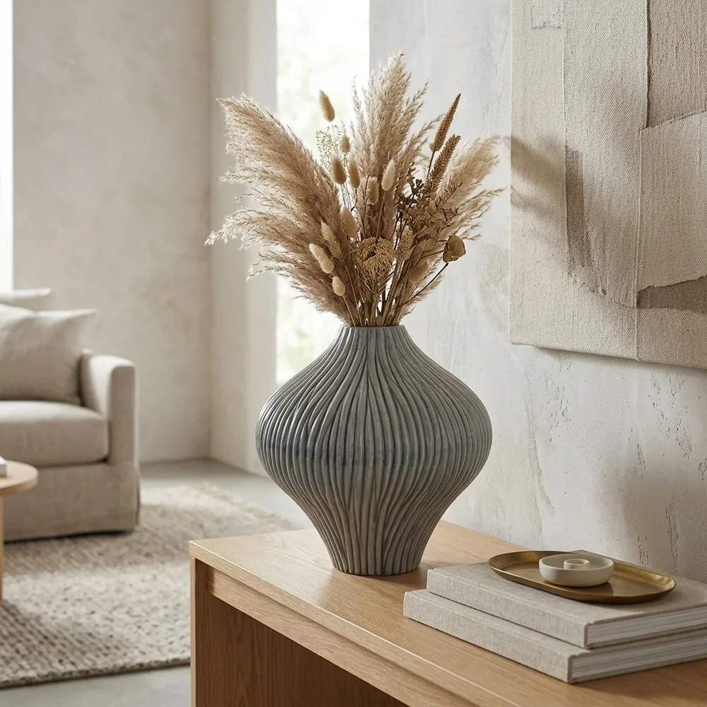 HANNAHROSE GRAY VASE 14 (IN)