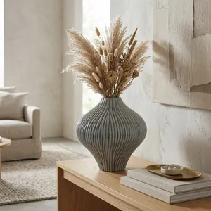 HANNAHROSE GRAY VASE 14 (IN) 12