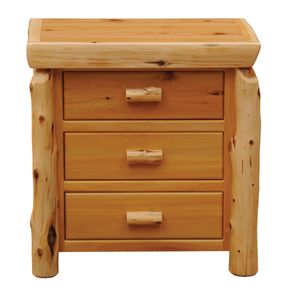 Cedar Log XL Three Drawer Nightstand - Vintage 3