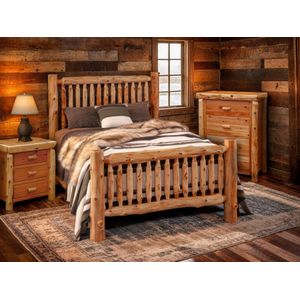Cedar Log XL Three Drawer Nightstand - Vintage 5