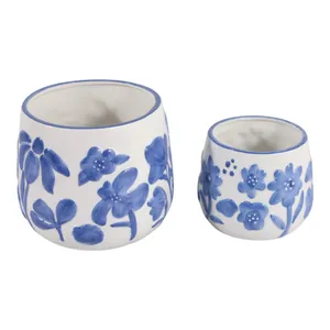 NICKGROVE SET OF 2 BLUE PLANTER 7 (IN) 5
