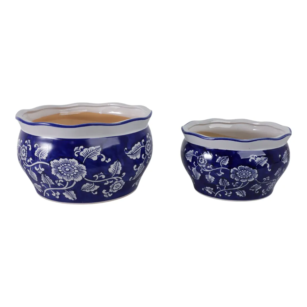 HENLEYDALE SET OF 2 BLUE PLANTER 7 (IN)