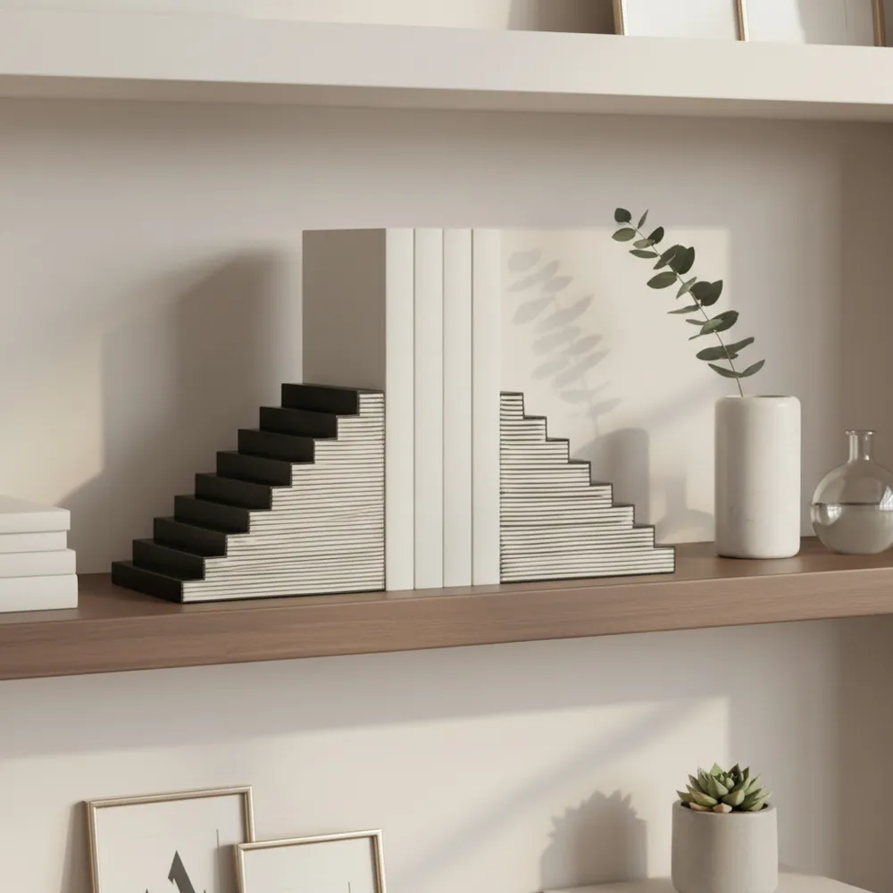 BERGENWIND SET OF 2 BLACK BOOKENDS 6 (IN)
