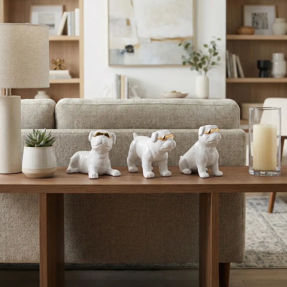 RIDERRUN SET OF 3 WHITE DECOR 6 (IN)