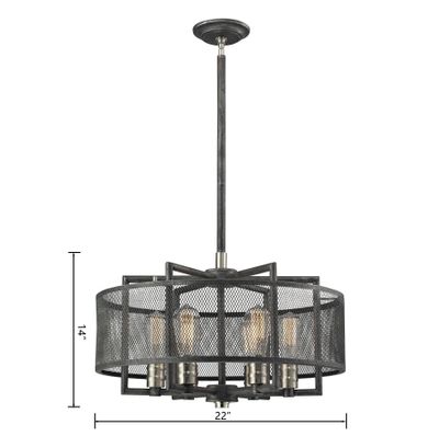 Slatington 22″ Wide 6-Light Chandelier - Brushed Nickel