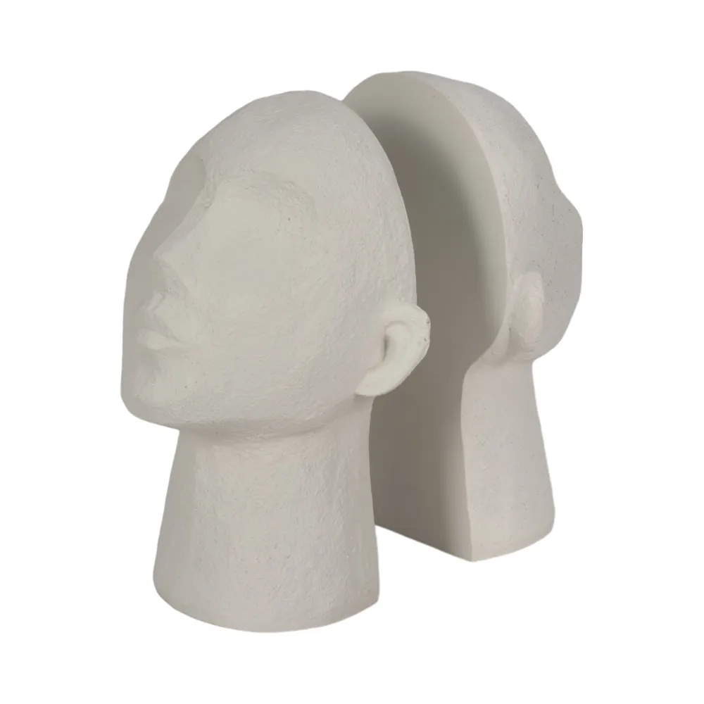 EMORYSHAW SET OF 2 WHITE BOOKENDS 9 (IN)