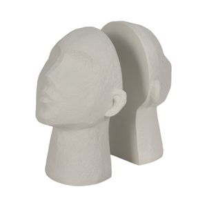 EMORYSHAW SET OF 2 WHITE BOOKENDS 9 (IN) 4