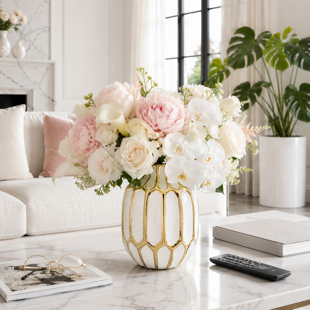 CALVINHAM WHITE VASE 8 (IN)