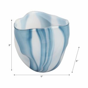 BIRCHBURN BLUE GLASS VASE 8 (IN) 9