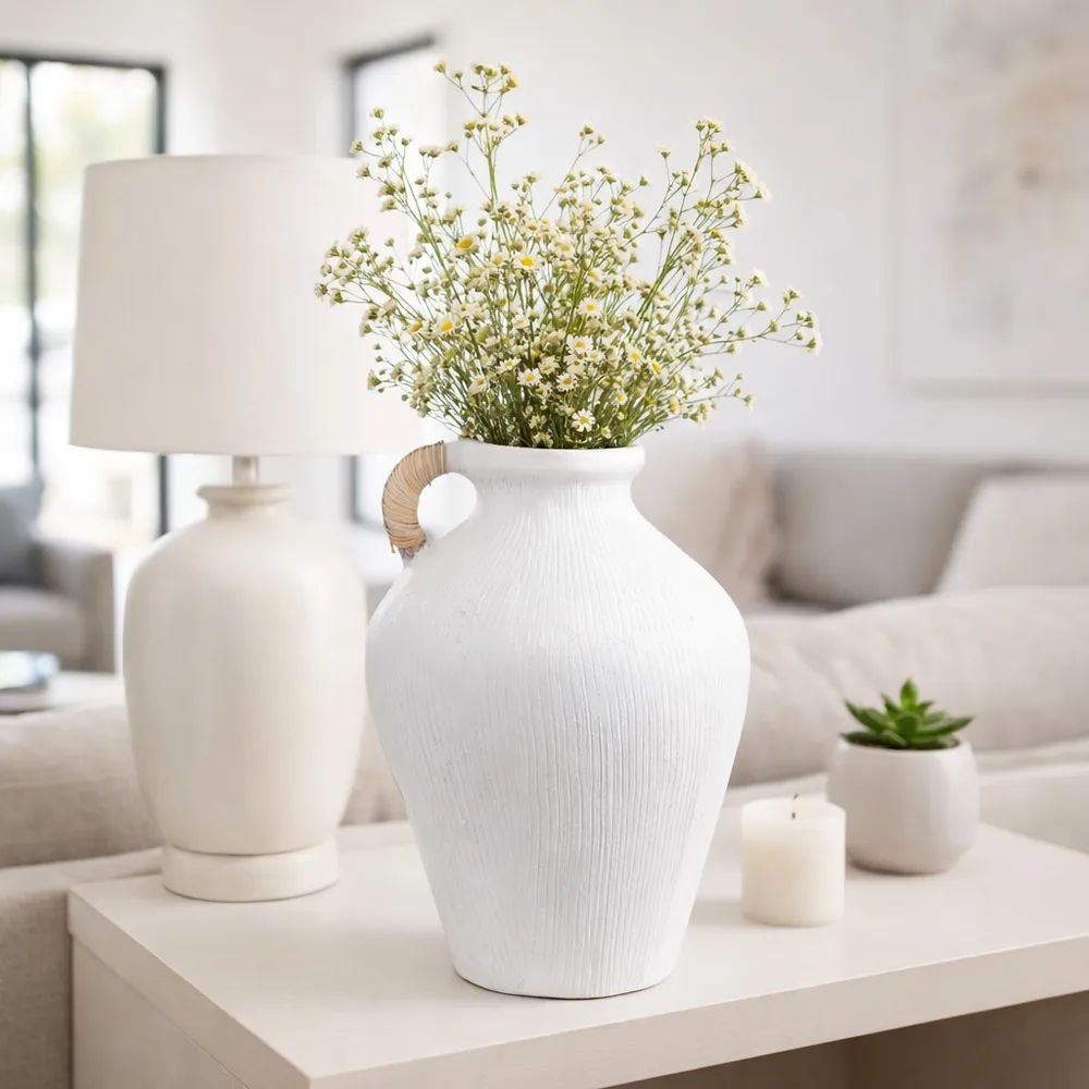 HANKWAY WHITE VASE 17 (IN)