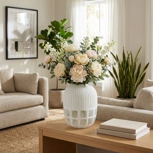 WOODSONWORTH WHITE GLASS VASE 16 (IN) 11