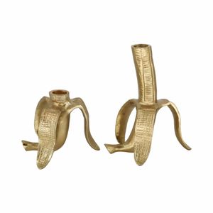 HAXTONGROVE SET OF 2 GOLD CANDLE HOLDER 7 (IN) 5