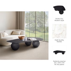 HOLLISPORT BLACK COFFEE TABLE 13 (IN) 8