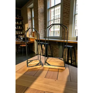 Modern Arch Lanterns Set of 2 L - 6x6x12in S - 5x5x10in 2