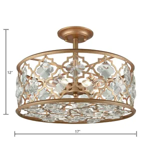 Armand 17'' Wide 4-Light Semi Flush Mount - Matte Gold 2