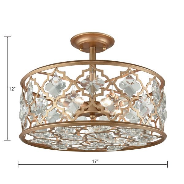 Armand 17'' Wide 4-Light Semi Flush Mount - Matte Gold