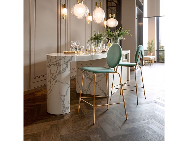 Odessa Counter Stool Green & Gold 2