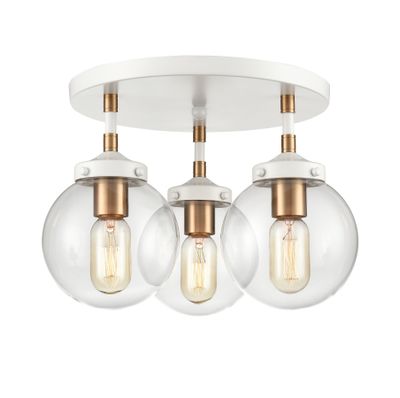 Boudreaux 15'' Wide 3-Light Semi Flush Mount - Matte White