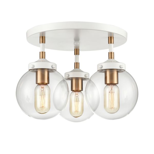 Boudreaux 15'' Wide 3-Light Semi Flush Mount - Matte White