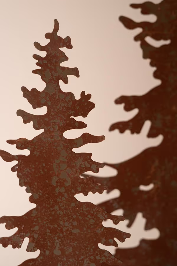 Set of 4 Rustic Metal Christmas Trees and Reindeer