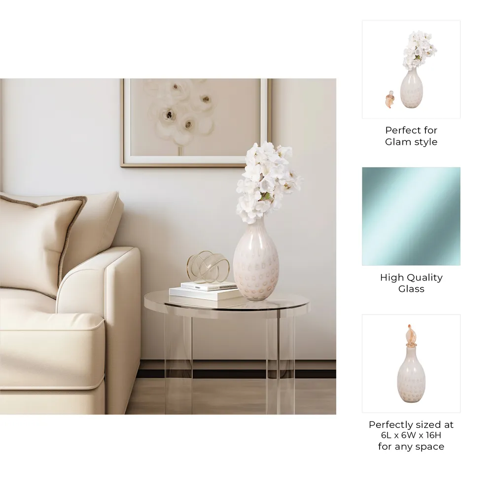 DENTONSHAW IVORY GLASS VASE 16 (IN)