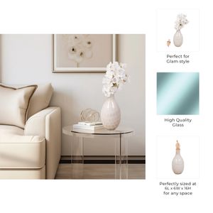 DENTONSHAW IVORY GLASS VASE 16 (IN) 11