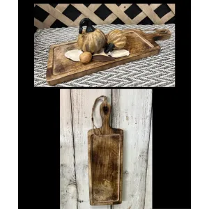Dark Wood Chopping Tray 20x7x0.5in 3