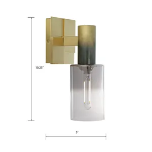 Emery 9.5'' High 1-Light Sconce - Satin Brass/Black 2