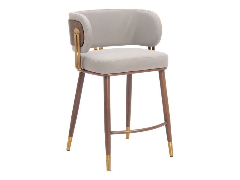 Brew Counter Stool Beige & Walnut 7