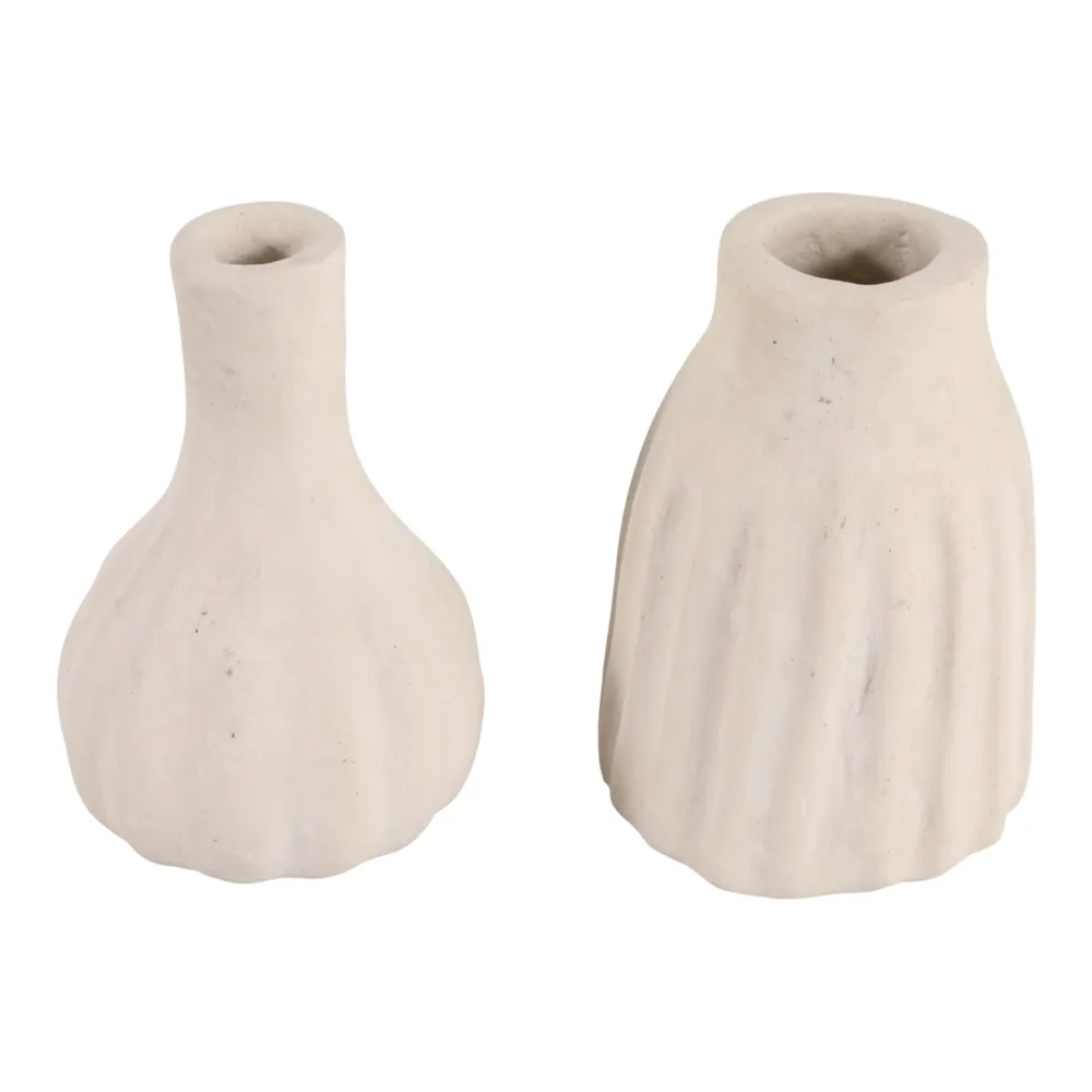 DOVERMORE SET OF 2 IVORY VASES 7 (IN)