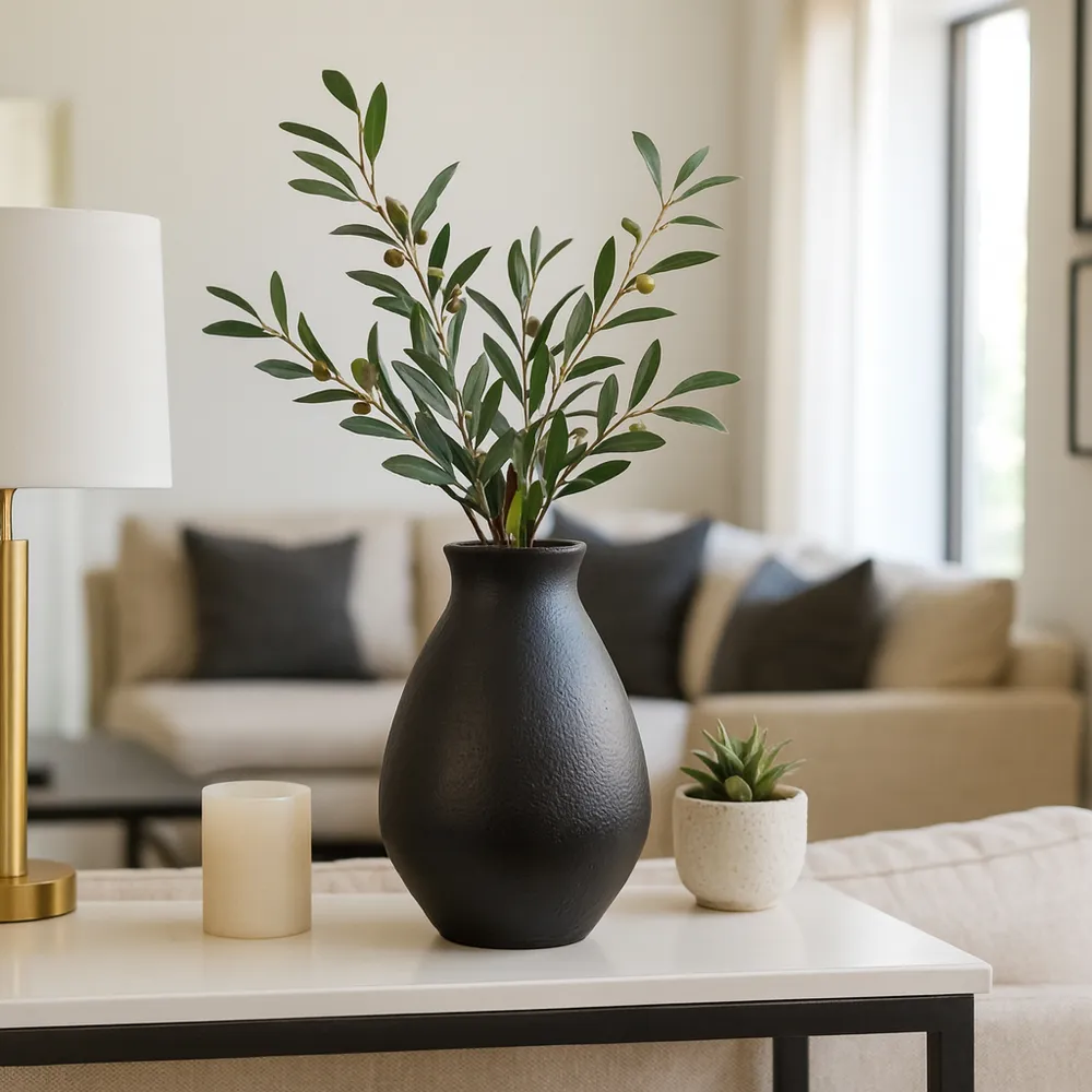 SAGEVIEW BLACK VASE 16 (IN)