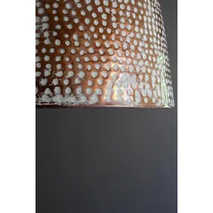 White-Washed Rustic Metal Hammered Pendant Light 2
