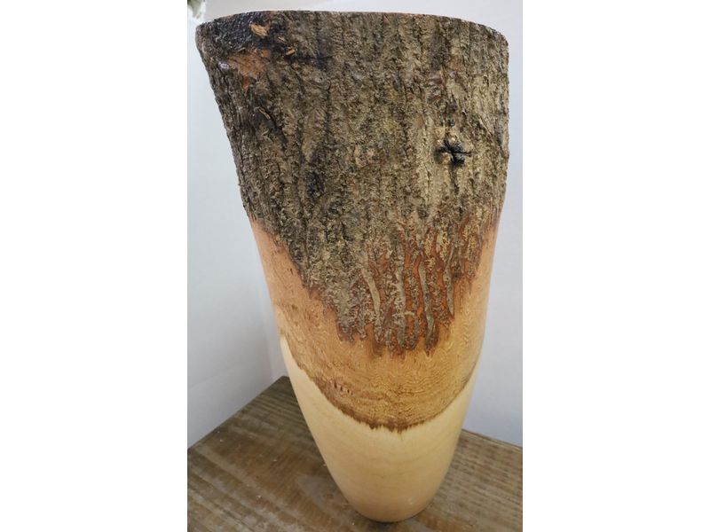 16"x 8" Natural Bark Wood Container 1