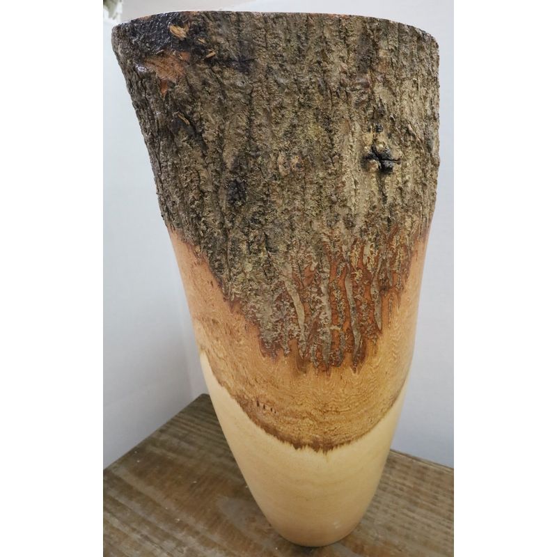 16"x 8" Natural Bark Wood Container