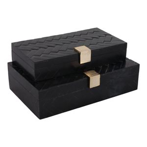 HAZENHOLM SET OF 2 BLACK BOXES 4 (IN) 3