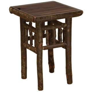 Hickory Log Open End Table - Slate