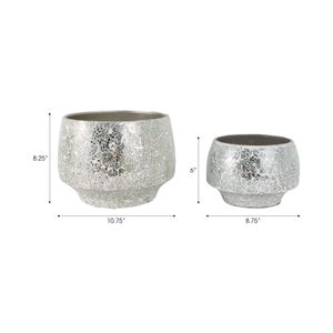 ANTONSHAW SET OF 2 SILVER PLANTER 8 (IN) 8