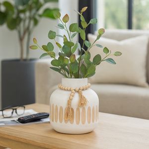 PEARLLAND WHITE VASE 8 (IN) 11