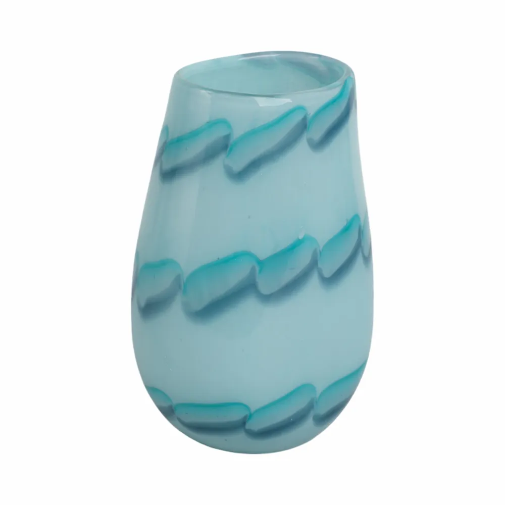 HELENARIDGE BLUE GLASS VASE 9 (IN)