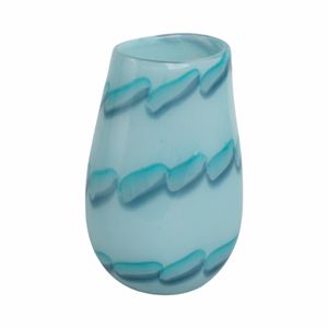 HELENARIDGE BLUE GLASS VASE 9 (IN) 4