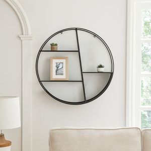 BRENTONBURN BLACK WALL SHELF 32 (IN) 7