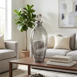 FORDHAMDALE GRAY GLASS VASE 21 (IN) 9