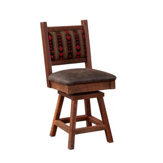 Barnwood Colonial Swivel Counter Stool - Upgrade Fabric